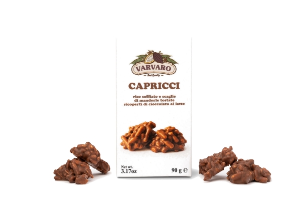 Capricci al Cioccolato al Latte - Milk Chocolate With Puffed Rice and Almond Flakes